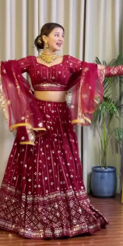 DC G88 Maroon Fox Georgette with Lace Work & Embroidery Work Lehenga Choli . Get it for ₹2099. Delivery 4-6 Working Days. Shop now. | Bollywood Lehenga, Creative Lehenga, Designer Lehenga, Embroidered Lehenga, Lehenga, Party Wear Lehenga