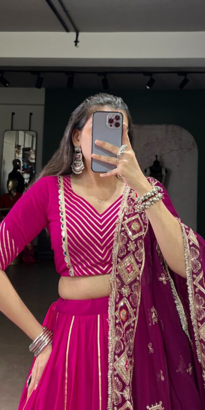 LNB 1708 Pink Cotton With Mirror Work & Zari Work Lehenga Choli Available at ₹3199 only. Delivery 4-6 Working Days. Shop now. | Bollywood Lehenga, Creative Lehenga, Designer Lehenga, Embroidered Lehenga, Lehenga, Party Wear Lehenga