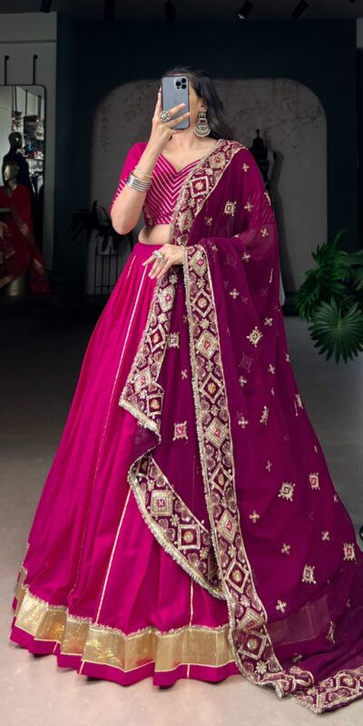 LNB 1708 Pink Cotton With Mirror Work & Zari Work Lehenga Choli Available at ₹3199 only. Delivery 4-6 Working Days. Shop now. | Bollywood Lehenga, Creative Lehenga, Designer Lehenga, Embroidered Lehenga, Lehenga, Party Wear Lehenga