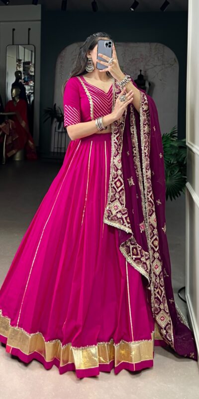 LNB 1708 Pink Cotton With Mirror Work & Zari Work Lehenga Choli Available at ₹3199 only. Delivery 4-6 Working Days. Shop now. | Bollywood Lehenga, Creative Lehenga, Designer Lehenga, Embroidered Lehenga, Lehenga, Party Wear Lehenga