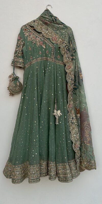 LG 2009 Pista Chinon Gown Perfect for Wedding, Party, Pongal, Ganesh Chaturthi, Family Gatherings – . Introductory Price ₹2099. Delivery 4-6 Working Days | Bollywood Gowns, Creative Gowns, Designer Gowns, Embroidered Gowns, Gowns, Party Wear Gowns