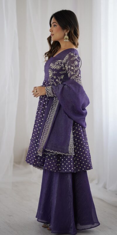 ZSR 3134 Purple Crunchy Silk Salwar Suit Perfect for Wedding, Party, Sangeet, Anniversary, Housewarming Introductory Price ₹2399. Delivery 4-6 | Jump Suits, Casual Suits, Creative suits, Designer Suits, Palazzo Suits, Party Wear Suits, Patiala Suits, Salwar suit, Straight Suits