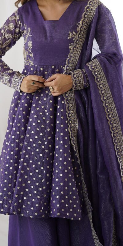 ZSR 3134 Purple Crunchy Silk Salwar Suit Perfect for Wedding, Party, Sangeet, Anniversary, Housewarming Introductory Price ₹2399. Delivery 4-6 | Jump Suits, Casual Suits, Creative suits, Designer Suits, Palazzo Suits, Party Wear Suits, Patiala Suits, Salwar suit, Straight Suits