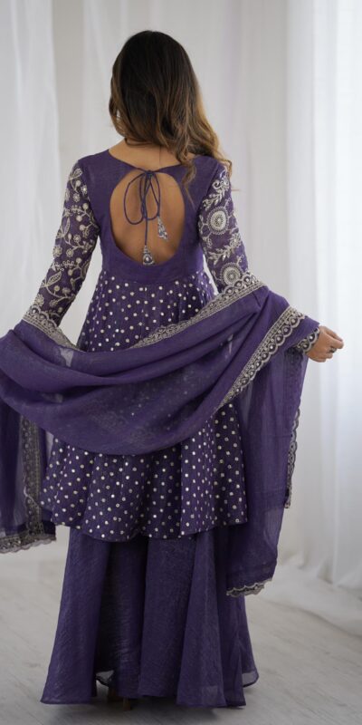ZSR 3134 Purple Crunchy Silk Salwar Suit Perfect for Wedding, Party, Sangeet, Anniversary, Housewarming Introductory Price ₹2399. Delivery 4-6 | Jump Suits, Casual Suits, Creative suits, Designer Suits, Palazzo Suits, Party Wear Suits, Patiala Suits, Salwar suit, Straight Suits