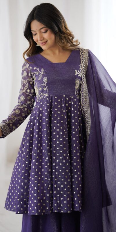ZSR 3134 Purple Crunchy Silk Salwar Suit Perfect for Wedding, Party, Sangeet, Anniversary, Housewarming Introductory Price ₹2399. Delivery 4-6 | Jump Suits, Casual Suits, Creative suits, Designer Suits, Palazzo Suits, Party Wear Suits, Patiala Suits, Salwar suit, Straight Suits