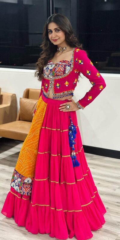 KF 1591 Red in Faux Georgette Digital Print & Mirror Work Lehenga Choli. Available at ₹1649 only. Delivery 4-6 Working Days. Shop now. | Bollywood Lehenga, Creative Lehenga, Designer Lehenga, Embroidered Lehenga, Lehenga, Party Wear Lehenga