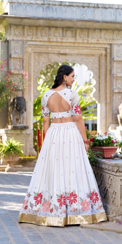 LNB 1413 White Georgette With Sequins Work & Embroidery Work Lehenga Choli . Affordable Price ₹3299. Delivery 4-6 Working Days. Shop now. | Bollywood Lehenga, Creative Lehenga, Designer Lehenga, Embroidered Lehenga, Lehenga, Party Wear Lehenga
