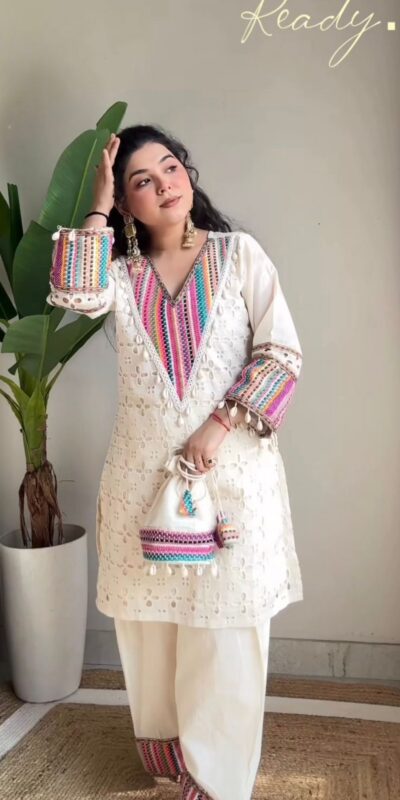 SR 1683 White Khadi Cotton with Thread Embroidery & Embroidery Work Salwar Suit just ₹1999. Delivery 4-6 Working Days. Shop now. | Jump Suits, Tops & Bottoms, Track Suits, Trendy Wear, Casual Suits, Creative suits, Designer Suits, Palazzo Suits, Party Wear Suits, Patiala Suits, Salwar suit, Straight Suits