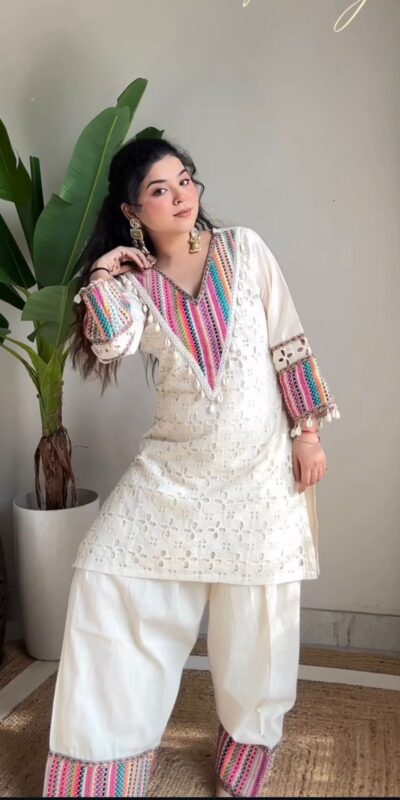 SR 1683 White Khadi Cotton with Thread Embroidery & Embroidery Work Salwar Suit just ₹1999. Delivery 4-6 Working Days. Shop now. | Jump Suits, Tops & Bottoms, Track Suits, Trendy Wear, Casual Suits, Creative suits, Designer Suits, Palazzo Suits, Party Wear Suits, Patiala Suits, Salwar suit, Straight Suits