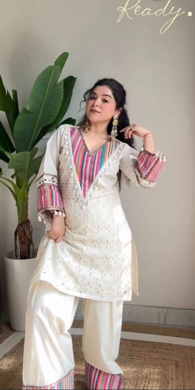 SR 1683 White Khadi Cotton with Thread Embroidery & Embroidery Work Salwar Suit just ₹1999. Delivery 4-6 Working Days. Shop now. | Jump Suits, Tops & Bottoms, Track Suits, Trendy Wear, Casual Suits, Creative suits, Designer Suits, Palazzo Suits, Party Wear Suits, Patiala Suits, Salwar suit, Straight Suits