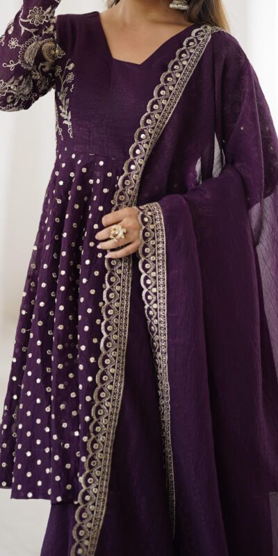 ZSR 3134 Wine Crunchy Silk Salwar Suit Perfect for Wedding, Party, Sangeet, Anniversary, Housewarming Introductory Price ₹2399. Delivery 4-6 | Jump Suits, Casual Suits, Creative suits, Designer Suits, Palazzo Suits, Party Wear Suits, Patiala Suits, Salwar suit, Straight Suits