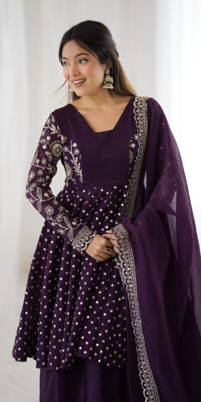 ZSR 3134 Wine Crunchy Silk Salwar Suit Perfect for Wedding, Party, Sangeet, Anniversary, Housewarming Introductory Price ₹2399. Delivery 4-6 | Jump Suits, Casual Suits, Creative suits, Designer Suits, Palazzo Suits, Party Wear Suits, Patiala Suits, Salwar suit, Straight Suits