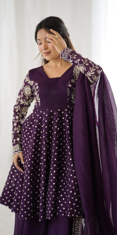 ZSR 3134 Wine Crunchy Silk Salwar Suit Perfect for Wedding, Party, Sangeet, Anniversary, Housewarming Introductory Price ₹2399. Delivery 4-6 | Jump Suits, Casual Suits, Creative suits, Designer Suits, Palazzo Suits, Party Wear Suits, Patiala Suits, Salwar suit, Straight Suits