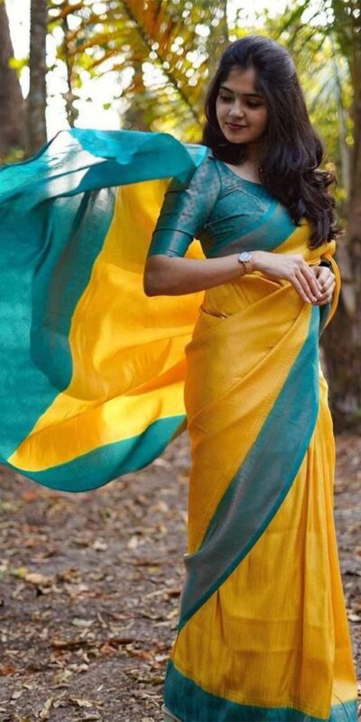 KP 5059 Yellow Color Soft Lichi Silk Cloth. Saree with Designer Work. Get it for ₹1449. Delivery 4-6 Working Days. Shop now. | Bollywood Sarees, Creative Sarees, Designer Sarees, Embroidered Sarees, Ethnic Saree, Modern Digital sarees, Party Wear Sarees, Sarees