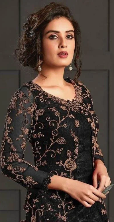 FC 4592 Black Net Salwar Suit with Stone Work. Wedding, Party, Festive, Events, Now at just ₹2449. Delivery 4-6 Working Days. Shop now. | Designer Suits, Jump Suits, Casual Suits, Creative suits, Palazzo Suits, Party Wear Suits, Patiala Suits, Salwar suit, Straight Suits