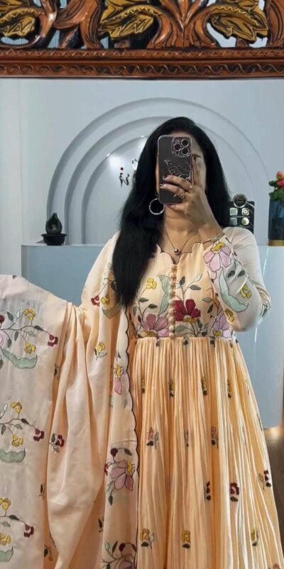 PC 528 Chiku Fox Georgette Gown Perfect for Wedding, Party, Baby Shower, Lohri, Pongal – . Available at ₹2049 only. Delivery 4-6 Working Days. Shop n | Designer Suits, Jump Suits, Casual Suits, Creative suits, Palazzo Suits, Party Wear Suits, Patiala Suits, Salwar suit, Straight Suits