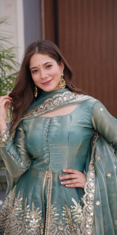 FC SSC 658 Firozi Fendy Satin Silk Gown Perfect for Wedding, Party, Karwa Chauth, Family Gatherings, Holi – . Now at just ₹2999. Delivery 4-6 Working | Bollywood Lehenga, Creative Lehenga, Designer Lehenga, Embroidered Lehenga, Lehenga, Party Wear Lehenga