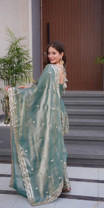FC SSC 658 Firozi Fendy Satin Silk Gown Perfect for Wedding, Party, Karwa Chauth, Family Gatherings, Holi – . Now at just ₹2999. Delivery 4-6 Working | Bollywood Lehenga, Creative Lehenga, Designer Lehenga, Embroidered Lehenga, Lehenga, Party Wear Lehenga