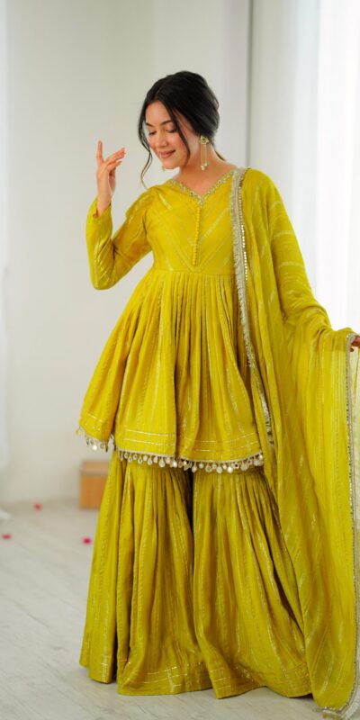 SRK 5300 Mustard Mal Chanderi With Lace Work & Mirror Work Salwar Suit . Get it for ₹2099. Delivery 4-6 Working Days. Shop now. | Designer Suits, Jump Suits, Tops & Bottoms, Track Suits, Trendy Wear, Casual Suits, Creative suits, Palazzo Suits, Party Wear Suits, Patiala Suits, Salwar suit, Straight Suits
