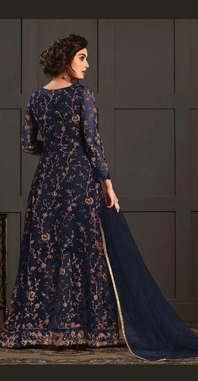 FC 4592 Navy Blue Net Salwar Suit with Stone Work. Wedding, Party, Festive, Events, Now at just ₹2449. Delivery 4-6 Working Days. Shop now. | Jump Suits, Straight Suits, Casual Suits, Creative suits, Designer Suits, Palazzo Suits, Party Wear Suits, Patiala Suits, Salwar suit