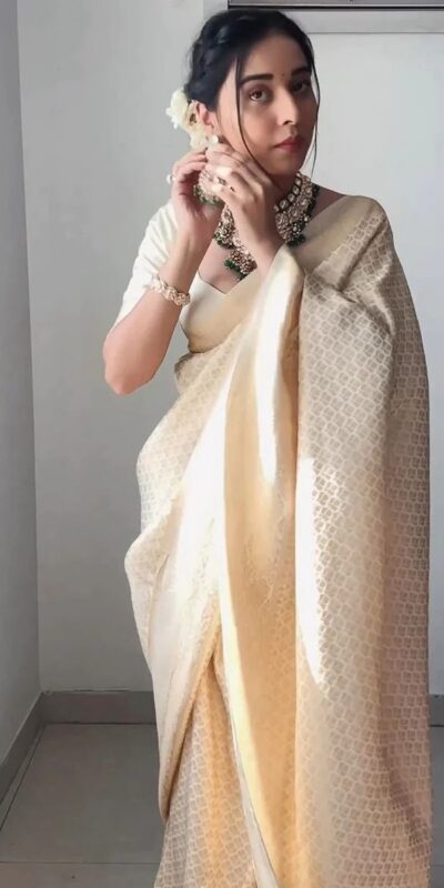 KPR 176 Off White Soft Lichi Silk Saree Perfect for Wedding, Party, Family Gatherings, Baisakhi, Holi – . Now at just ₹1499. Delivery 4-6 Working | Bollywood Sarees, Creative Sarees, Designer Sarees, Embroidered Sarees, Ethnic Saree, Modern Digital sarees, Party Wear Sarees, Sarees