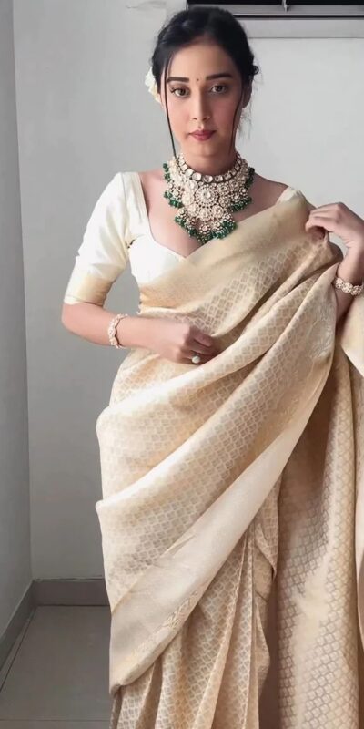 KPR 176 Off White Soft Lichi Silk Saree Perfect for Wedding, Party, Family Gatherings, Baisakhi, Holi – . Now at just ₹1499. Delivery 4-6 Working | Bollywood Sarees, Creative Sarees, Designer Sarees, Embroidered Sarees, Ethnic Saree, Modern Digital sarees, Party Wear Sarees, Sarees