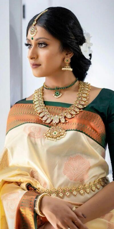 KP 5003 Off White Soft Lichi Silk Saree Perfect for Wedding, Party, Family Gatherings, Pooja, Sangeet – . Best Price ₹1449. Delivery 4-6 Working D | Bollywood Sarees, Creative Sarees, Designer Sarees, Embroidered Sarees, Ethnic Saree, Modern Digital sarees, Party Wear Sarees, Sarees