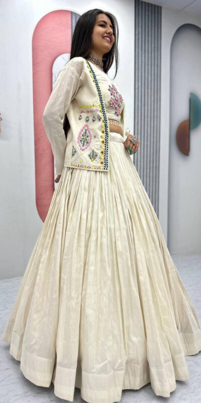 PC 522 Off White Tissue Simmer Lehenga Choli Perfect for Wedding, Party, Cultural Events, Diwali, Ganesh Chaturthi – . Exclusive Offer ₹3049. Deli | Designer Suits, Jump Suits, Casual Suits, Creative suits, Palazzo Suits, Party Wear Suits, Patiala Suits, Salwar suit, Straight Suits