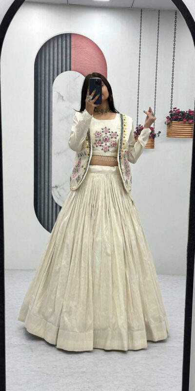 PC 522 Off White Tissue Simmer Lehenga Choli Perfect for Wedding, Party, Cultural Events, Diwali, Ganesh Chaturthi – . Exclusive Offer ₹3049. Deli | Designer Suits, Jump Suits, Casual Suits, Creative suits, Palazzo Suits, Party Wear Suits, Patiala Suits, Salwar suit, Straight Suits