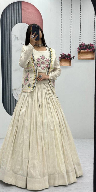 PC 522 Off White Tissue Simmer Lehenga Choli Perfect for Wedding, Party, Cultural Events, Diwali, Ganesh Chaturthi – . Exclusive Offer ₹3049. Deli | Designer Suits, Jump Suits, Casual Suits, Creative suits, Palazzo Suits, Party Wear Suits, Patiala Suits, Salwar suit, Straight Suits