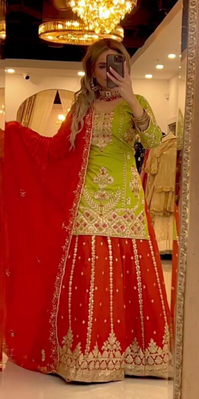 ND 5049 Parrot Green Chinon Silk with Lace Work & Embroidery Work Salwar Suit . Available at ₹2449 only. Delivery 4-6 Working Days. Shop now. | Designer Suits, Jump Suits, Casual Suits, Creative suits, Palazzo Suits, Party Wear Suits, Patiala Suits, Salwar suit, Straight Suits