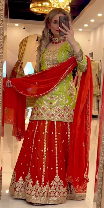 ND 5049 Parrot Green Chinon Silk with Lace Work & Embroidery Work Salwar Suit . Available at ₹2449 only. Delivery 4-6 Working Days. Shop now. | Designer Suits, Jump Suits, Casual Suits, Creative suits, Palazzo Suits, Party Wear Suits, Patiala Suits, Salwar suit, Straight Suits