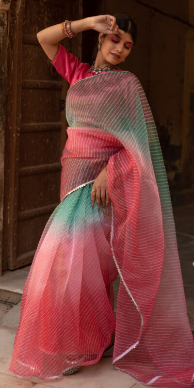 BT 331 Pink Soft T.b. Organza Silk with Sequins Work & Lace Work Saree . Available at ₹1499 only. Delivery 4-6 Working Days. Shop now. | Bollywood Sarees, Creative Sarees, Designer Sarees, Embroidered Sarees, Ethnic Saree, Modern Digital sarees, Party Wear Sarees, Sarees