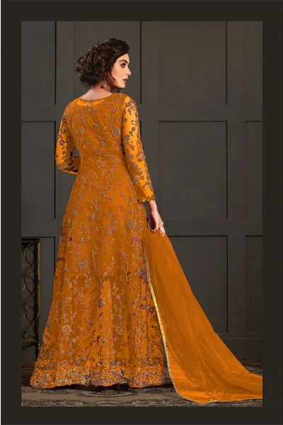 FC 4592 Yellow Net Salwar Suit with Stone Work. Wedding, Party, Festive, Events, Now at just ₹2449. Delivery 4-6 Working Days. Shop now. | Jump Suits, Straight Suits, Casual Suits, Creative suits, Designer Suits, Palazzo Suits, Party Wear Suits, Patiala Suits, Salwar suit