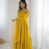 KB 285 Yellow in Roman Silk Chanderi Mirror Work & Lace Work Gown . Best Price ₹1929. Delivery 4-6 Working Days. Shop now. | Designer Suits, Jump Suits, Casual Suits, Creative suits, Palazzo Suits, Party Wear Suits, Patiala Suits, Salwar suit, Straight Suits