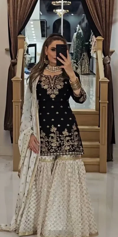 VLM 264 Black in Fox Georgette Embroidery Work & Lace Work Salwar Suit . Best Price ₹2399. Delivery 4-6 Working Days. Shop now. | Designer Suits, Jump Suits, Tops & Bottoms, Track Suits, Trendy Wear, Casual Suits, Creative suits, Palazzo Suits, Party Wear Suits, Patiala Suits, Salwar suit, Straight Suits