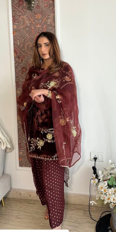 BE 408 Brown Soft Organza Salwar Suit with Lace Work & Embroidery Work. Special Price ₹2049. Delivery 4-6 Working Days. Shop now. | Bollywood Lehenga, Creative Lehenga, Designer Lehenga, Embroidered Lehenga, Lehenga, Party Wear Lehenga