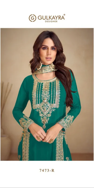 FC GULKAYRA 7473 Green Chinon Salwar Suit Perfect for Wedding, Party, Durga Puja, Eid, Sangeet – . Grab it for ₹3199. Delivery 4-6 Working Days. | Designer Suits, Jump Suits, Tops & Bottoms, Track Suits, Trendy Wear, Casual Suits, Creative suits, Palazzo Suits, Party Wear Suits, Patiala Suits, Salwar suit, Straight Suits