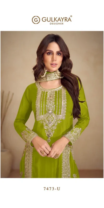 FC GULKAYRA 7473 Mahendi Chinon Salwar Suit Perfect for Wedding, Party, Durga Puja, Eid, Sangeet – . Grab it for ₹3199. Delivery 4-6 Working Days. | Designer Suits, Jump Suits, Tops & Bottoms, Track Suits, Trendy Wear, Casual Suits, Creative suits, Palazzo Suits, Party Wear Suits, Patiala Suits, Salwar suit, Straight Suits