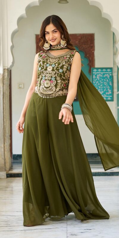 Ram 107 Mahendi in Color Star Georgette Embroidery Work Salwar Suit . Festive Deal ₹2099. Delivery 4-6 Working Days. Shop now. | Designer Suits, Jump Suits, Casual Suits, Creative suits, Palazzo Suits, Party Wear Suits, Patiala Suits, Salwar suit, Straight Suits
