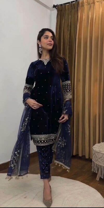 BE 410 Navy Blue Butterfly Net Salwar Suit with Lace Work & Embroidery Work. Grab it for ₹2099. Delivery 4-6 Working Days. Shop now. | Bollywood Lehenga, Creative Lehenga, Designer Lehenga, Embroidered Lehenga, Lehenga, Party Wear Lehenga