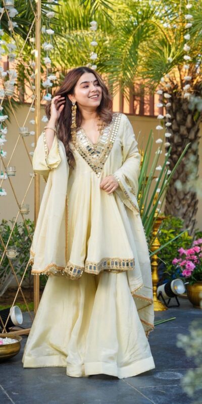VLM 306 Off White Cosmos Silk Salwar Suit Perfect for Wedding, Party, Ethnic Day, Anniversary, Pooja – . Exclusive Offer ₹2549. Delivery 4-6 Worki | Designer Suits, Jump Suits, Tops & Bottoms, Track Suits, Trendy Wear, Casual Suits, Creative suits, Palazzo Suits, Party Wear Suits, Patiala Suits, Salwar suit, Straight Suits