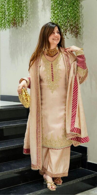 VLM 298 Peach Chinon Silk Salwar Suit Perfect for Wedding, Party, Holi, Onam, Karwa Chauth – . Get it for ₹2149. Delivery 4-6 Working Days. Shop now. | Designer Suits, Jump Suits, Tops & Bottoms, Track Suits, Trendy Wear, Casual Suits, Creative suits, Palazzo Suits, Party Wear Suits, Patiala Suits, Salwar suit, Straight Suits
