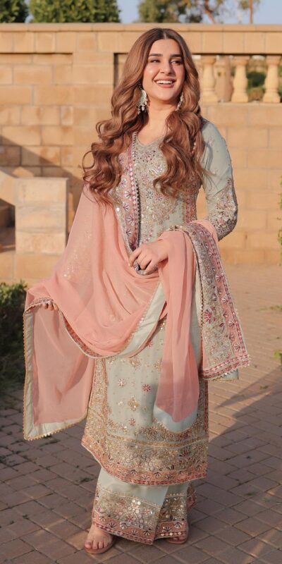SRK 5176 Peach Faux Georgette Salwar Suit with Lace Work & Embroidery Work. Available at ₹2399 only. Delivery 4-6 Working Days. Shop now. | Designer Suits, Jump Suits, Tops & Bottoms, Track Suits, Trendy Wear, Casual Suits, Creative suits, Palazzo Suits, Party Wear Suits, Patiala Suits, Salwar suit, Straight Suits