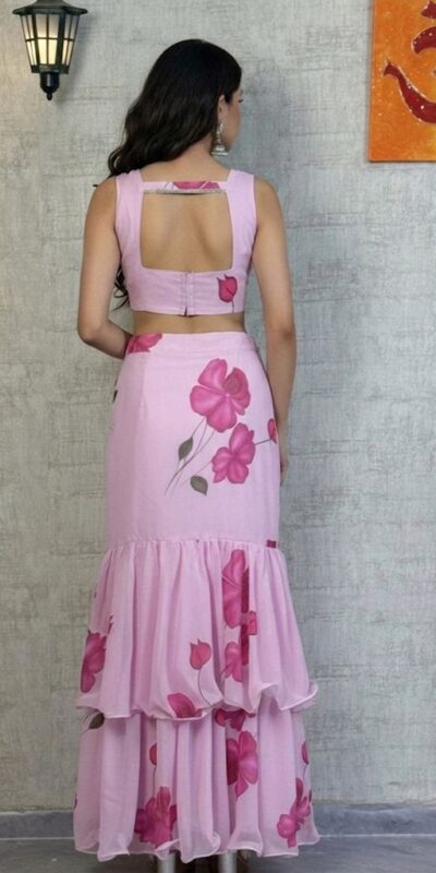 Baby Pink Premium Faux Georgette Saree BD 1805 Baby Pink with Digital Print. Now at just ₹2049. Delivery 4-6 Working Days. Shop now. | Bollywood Sarees, Creative Sarees, Designer Sarees, Embroidered Sarees, Ethnic Saree, Modern Digital sarees, Party Wear Sarees, Sarees