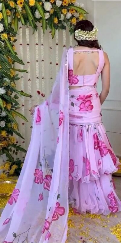 Baby Pink Premium Faux Georgette Saree BD 1805 Baby Pink with Digital Print. Now at just ₹2049. Delivery 4-6 Working Days. Shop now. | Bollywood Sarees, Creative Sarees, Designer Sarees, Embroidered Sarees, Ethnic Saree, Modern Digital sarees, Party Wear Sarees, Sarees