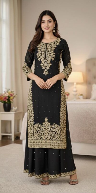 SSR 535 Black in Organza Silk Embroidery Work Salwar Suit . Available at ₹2399 only. Delivery 4-6 Working Days. Shop now. | Jump Suits, Straight Suits, Tops & Bottoms, Track Suits, Trendy Wear, Casual Suits, Creative suits, Designer Suits, Palazzo Suits, Party Wear Suits, Patiala Suits, Salwar suit
