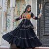 Ram 120 Black in Pure Cotton Mirror Work & Gamthi Work Lehenga Choli . Exclusive Offer ₹3049. Delivery 4-6 Working Days. Shop now. | Bollywood Lehenga, Creative Lehenga, Designer Lehenga, Embroidered Lehenga, Lehenga, Party Wear Lehenga