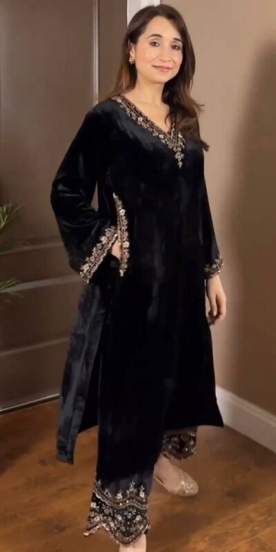 RTC 5810 Black Viscose velvet Salwar Suit. Perfect for Wedding, Party, Baby Shower, Housewarming, Eid – Get it for ₹1999. Delivery 4-6 Working Days. | Jump Suits, Straight Suits, Tops & Bottoms, Track Suits, Trendy Wear, Casual Suits, Creative suits, Designer Suits, Palazzo Suits, Party Wear Suits, Patiala Suits, Salwar suit