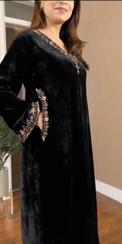 RTC 5810 Black Viscose velvet Salwar Suit. Perfect for Wedding, Party, Baby Shower, Housewarming, Eid – Get it for ₹1999. Delivery 4-6 Working Days. | Jump Suits, Straight Suits, Tops & Bottoms, Track Suits, Trendy Wear, Casual Suits, Creative suits, Designer Suits, Palazzo Suits, Party Wear Suits, Patiala Suits, Salwar suit